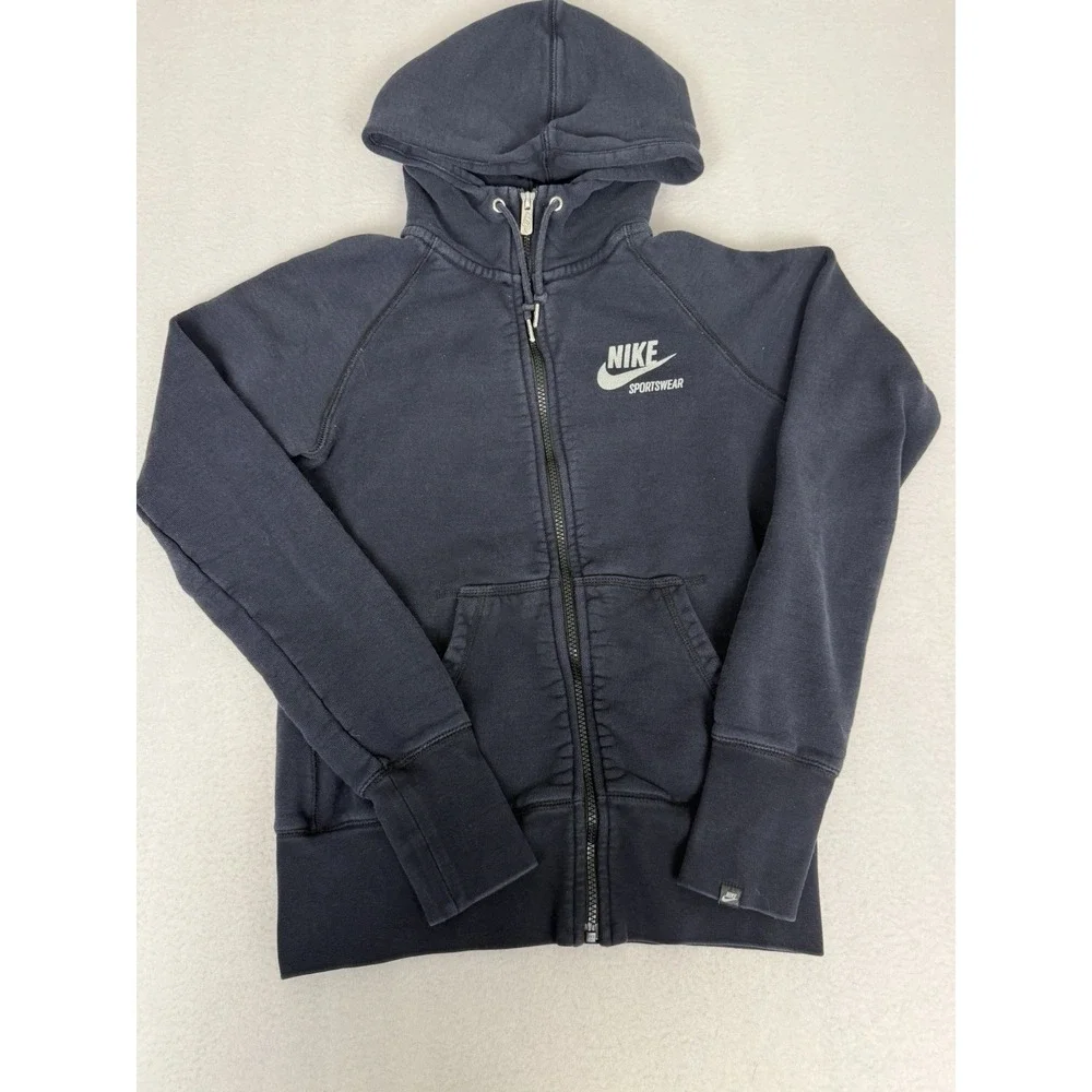 Nike Sportswear Big Kids' Boys' Full Zip Hoodie Navy Blue Size‎ Medium M (10-12)